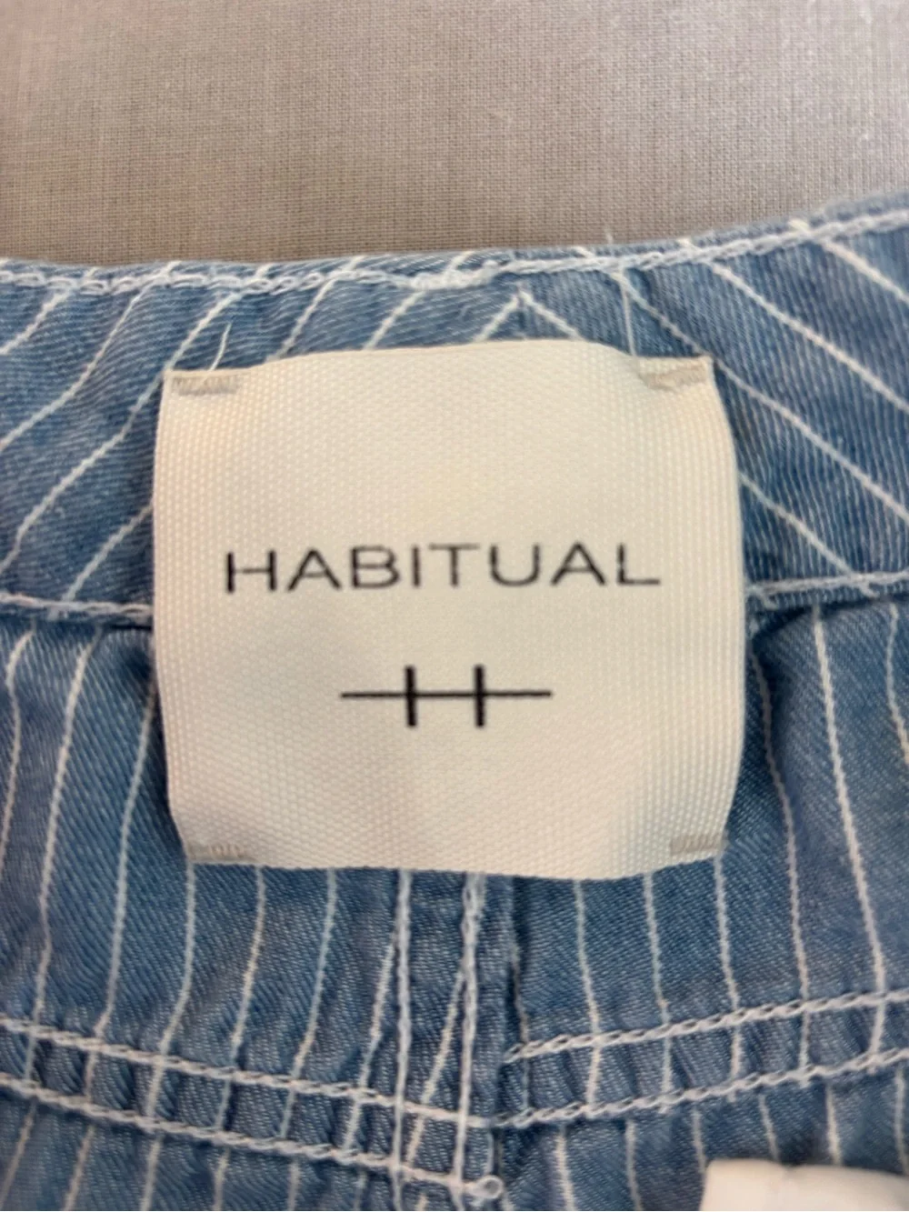 Habitual Light Blue Wide Leg Pinstripe Jeans 26 Coastal Cotton Breezy